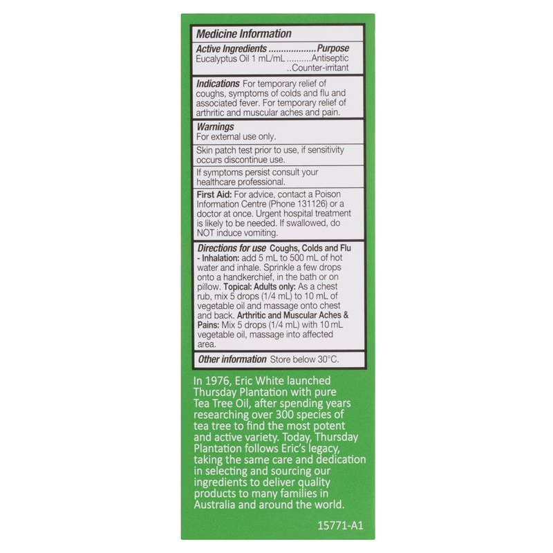 Thursday Plantation 100% Pure Eucalyptus Oil 200mL May 2026