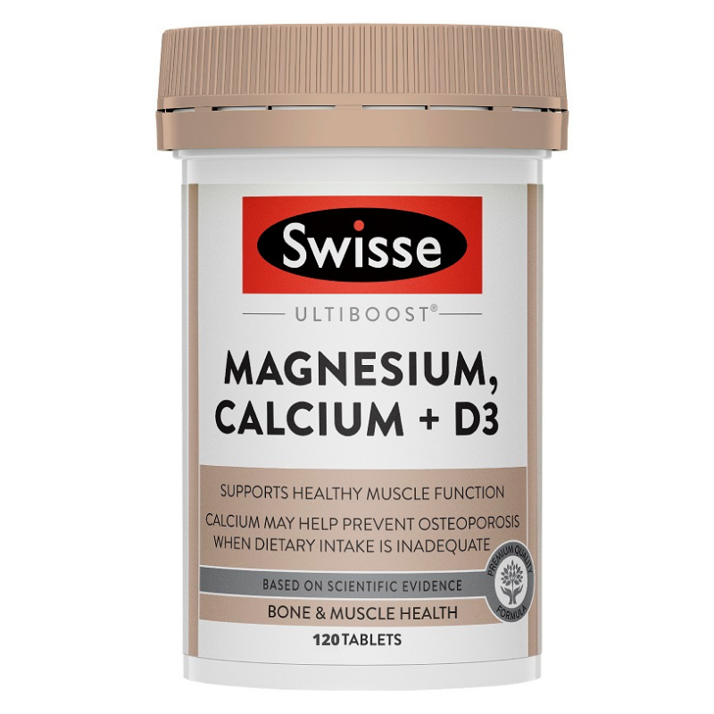 [Expiry: 11/2025] Swisse Ultiboost Magnesium, Calcium + D3 120 Tablets