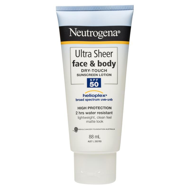 [CLEARANCE] Neutrogena Ultra Sheer Face & Body Dry Touch Sunscreen Lotion SPF50 88mL January 2024