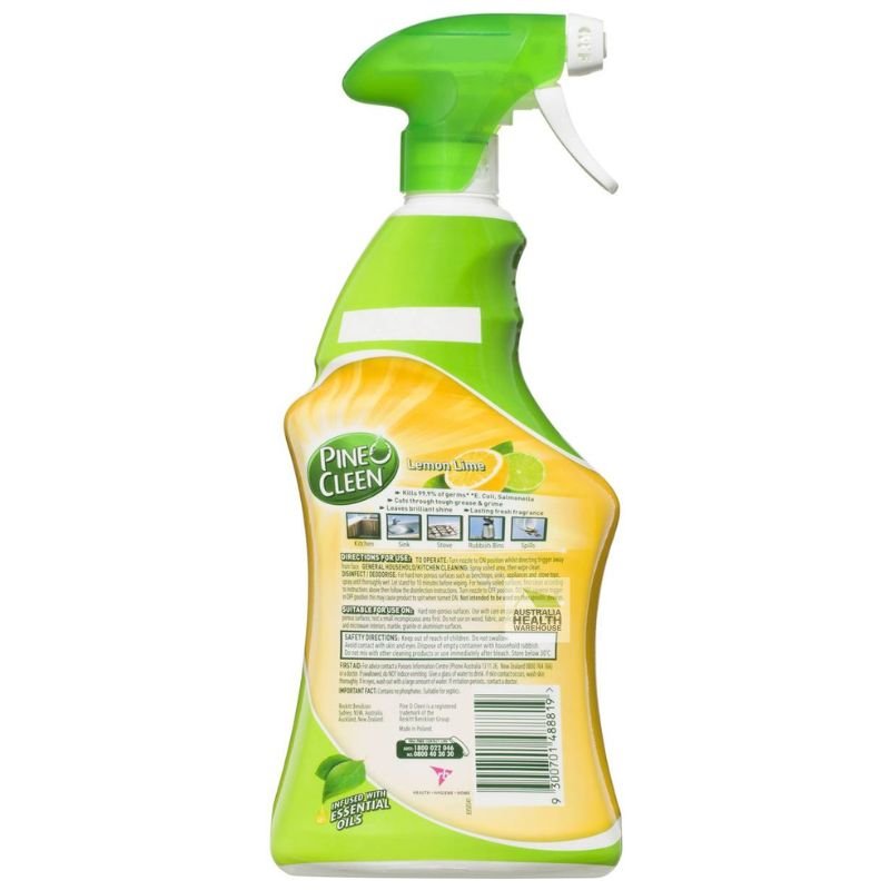 [CLEARANCE] Pine O Cleen Hospital Grade Disinfectant Multipurpose Trigger Spray Lemon Lime 750mL January 2024