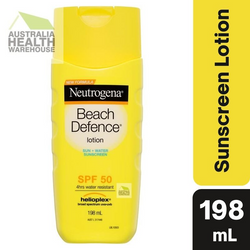 [Expiry: 11/2024] Neutrogena Beach Defence Sunscreen Water + Sun Barrier Lotion SPF 50 198mL