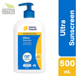 Cancer Council Ultra Pump Sunscreen SPF 50+ 500mL March 2025