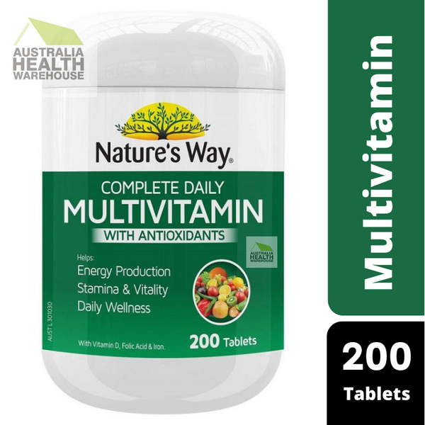 Nature's Way Multivitamin with Antioxidants 200 Tablets July 2024