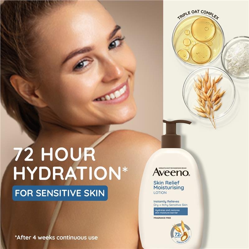 [Expiry: 12/2025] Aveeno Skin Relief Moisturising Lotion Fragrance Free 1 Litre