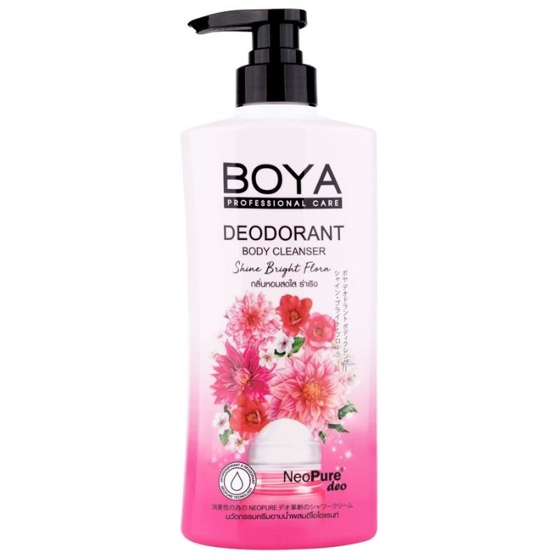 BodyWash Deodorant Cleanser Gel Boya Shine Bright Flora 500mL August 2025