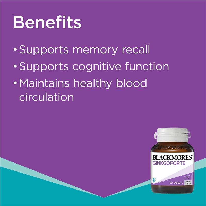 [Expiry: 07/2026] Blackmores Ginkgo Forte 2000mg 80 Tablets
