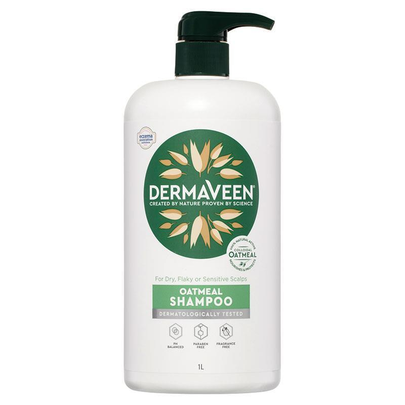 [Expiry: 12/2025] DermaVeen Oatmeal Shampoo for Dry, Flaky or Sensitive Scalps 1 Litre