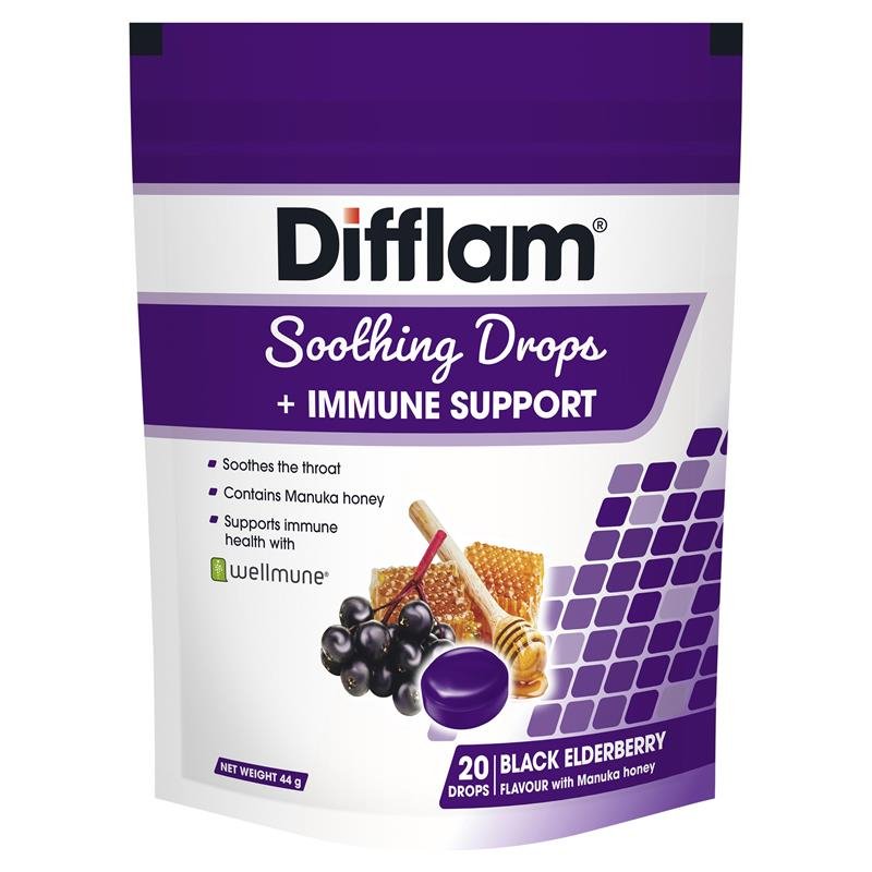 Difflam Soothing Drops + Immune Support Black Elderberry 20 Drops November 2024