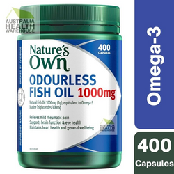 Nature's Own Odourless Fish Oil 1000mg 400 Capsules August 2024