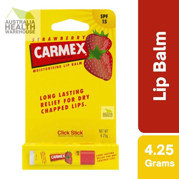 Carmex Moisturising Lip Balm Strawberry Click Stick SPF15 4.25g