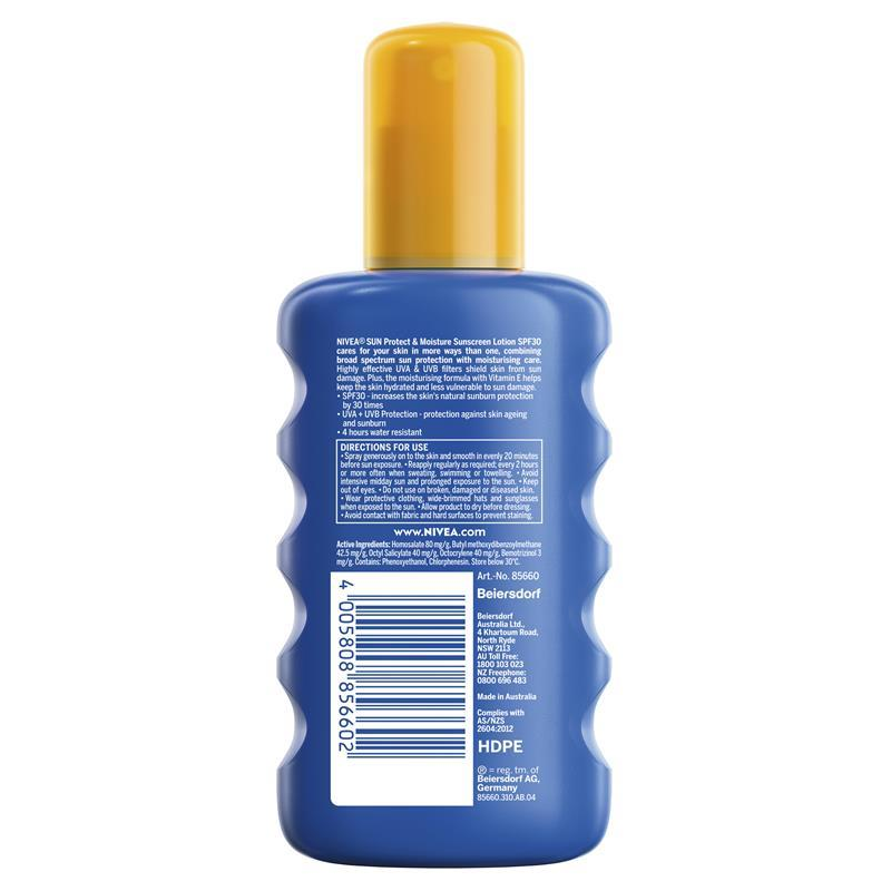 Nivea Sun Protect & Moisture Sunscreen SPF30 Spray 200mL August 2025