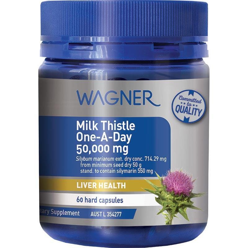 Wagner Milk Thistle One A Day 50000mg 60 Capsules January 2024