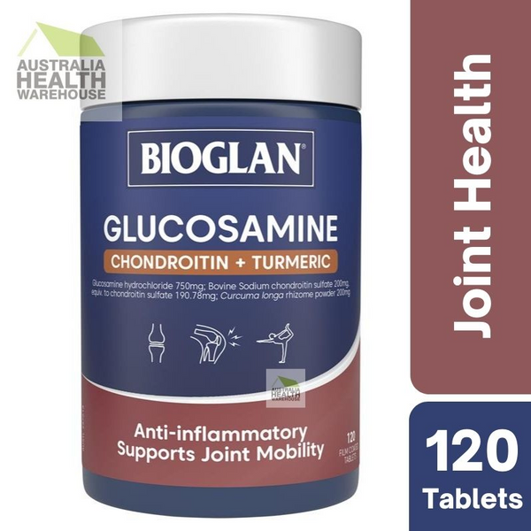 Bioglan Glucosamine + Chondroitin + Turmeric 120 Tablets December 2025