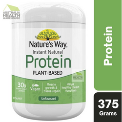 Nature's Way Instant Natural Protein Plant-Based Powder Unflavoured 375g December 2024