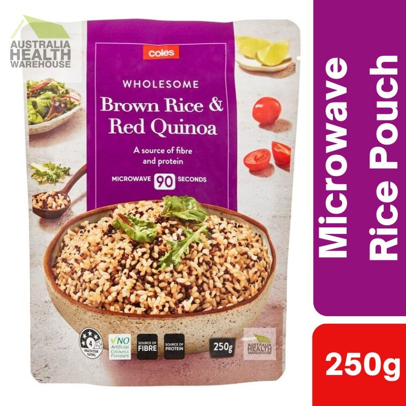 Coles Wholesome Brown Rice & Red Quinoa Microwave Rice 250g [25 July 2024]
