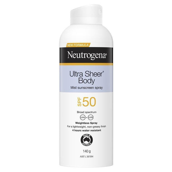 [Expiry: 12/2024] Neutrogena Ultra Sheer Body Mist Sunscreen SPF 50 140g