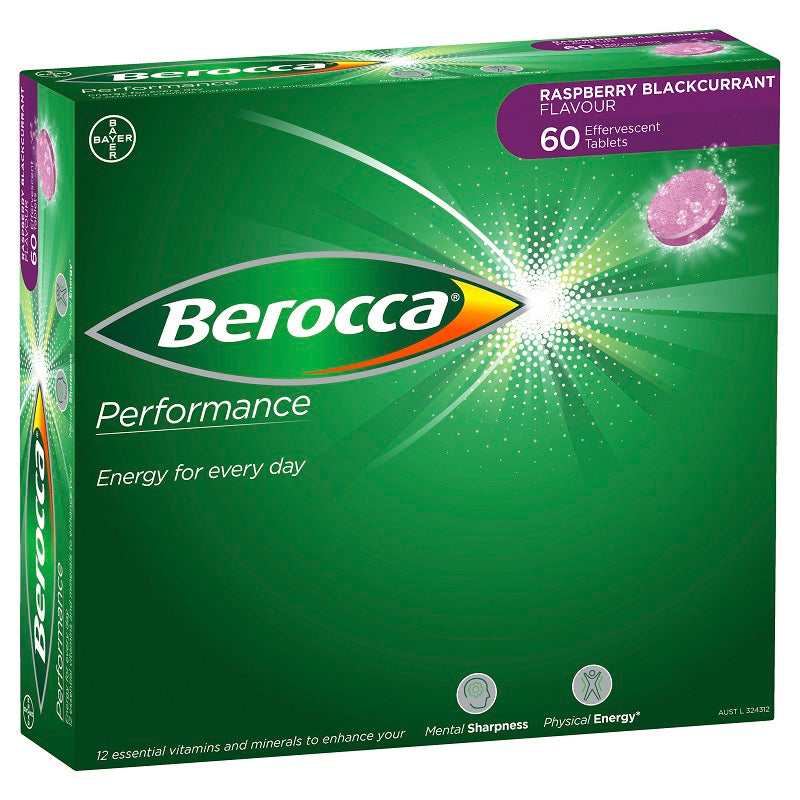 Berocca Performance Raspberry & Blackcurrant Effervescent Tablets 60 Pack February 2026