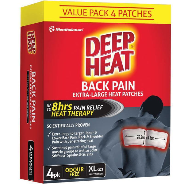 Deep Heat Back Pain Extra Large Patches 4 Pack