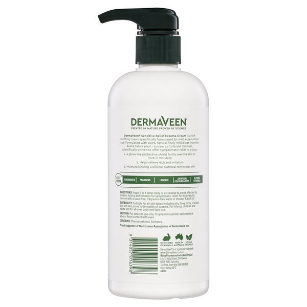 [Expiry; 03/2026] DermaVeen Sensitive Relief Eczema Cream 500mL