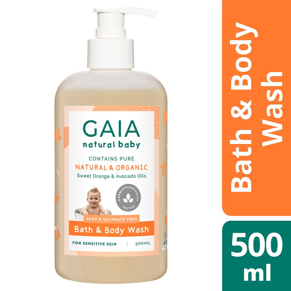 GAIA Natural Baby Bath & Body Wash 500mL Pump