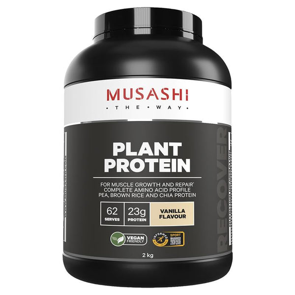 Musashi Plant Protein Vanilla 2kg August 2023