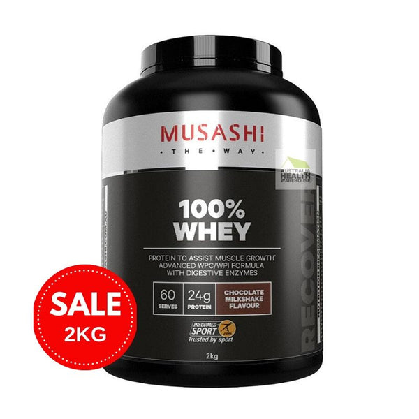 Musashi 100% Whey - Chocolate Milkshake flavour 2kg January 2025