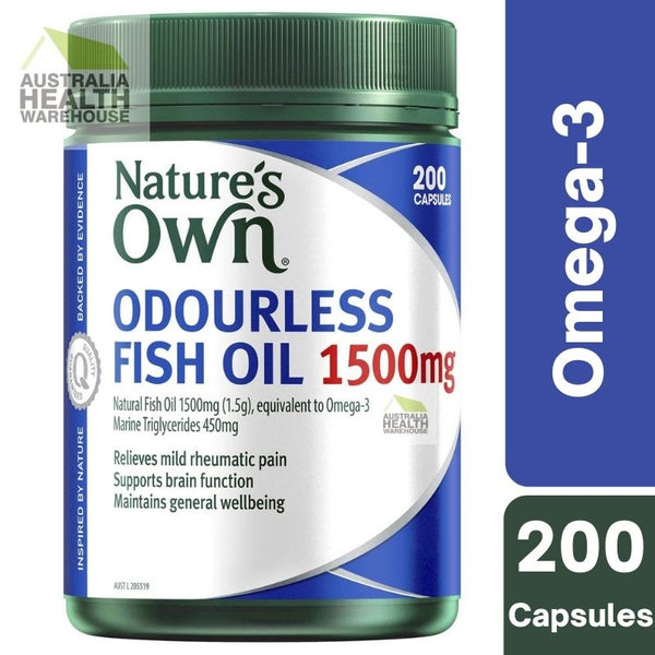 [Expiry: 11/2025] Nature's Own Odourless Fish Oil 1500mg 200 Capsules
