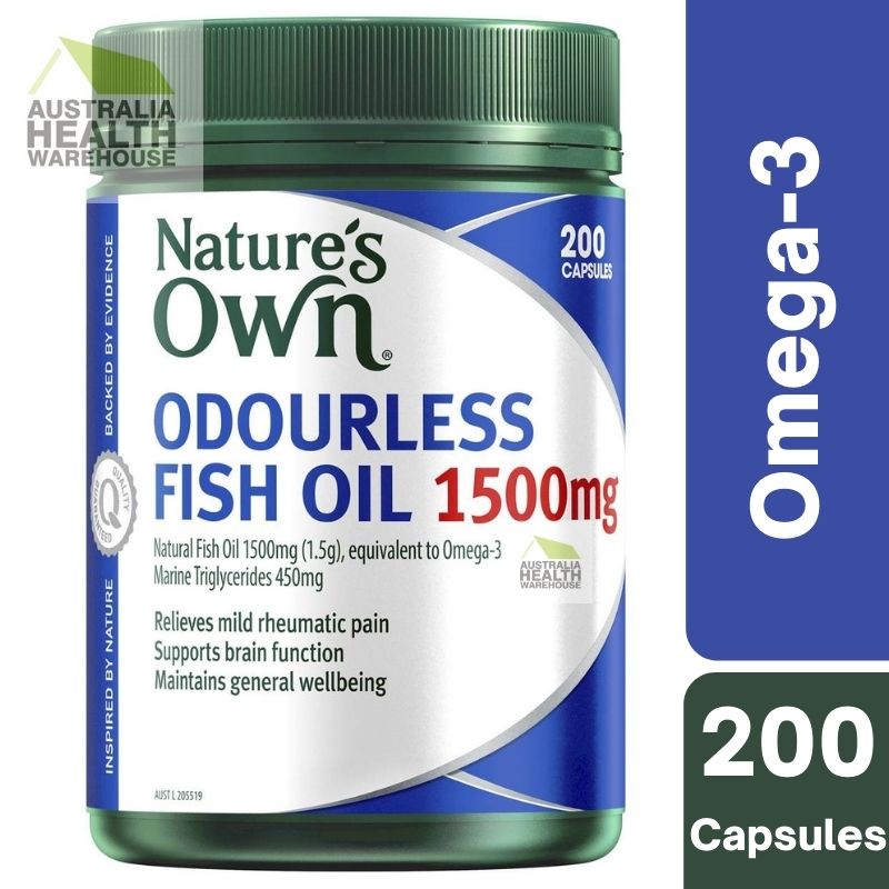 Nature's Own Odourless Fish Oil 1500mg 200 Capsules November 2025