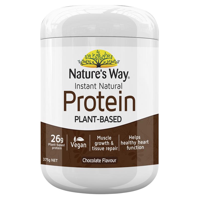 Nature's Way Instant Natural Protein Plant-Based Powder Chocolate Flavour 375g January 2025