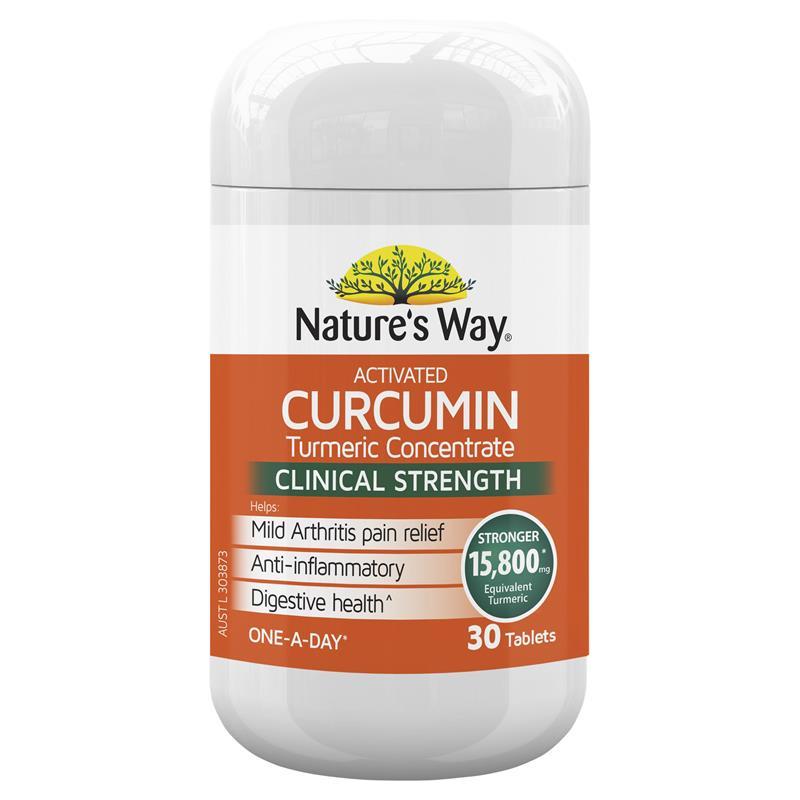 Nature's Way Curcumin Turmeric Concentrate One-A-Day 30 Tablets August 2024