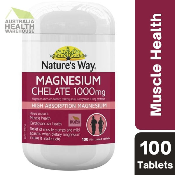 [Expiry: 12/2025] Nature's Way Magnesium Chelate 1000mg 100 Tablets