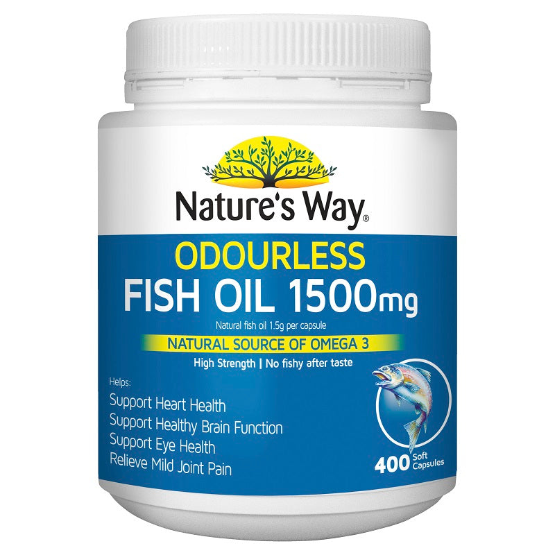 Nature's Way Fish Oil Odourless 1500mg 400 Capsules January 2026