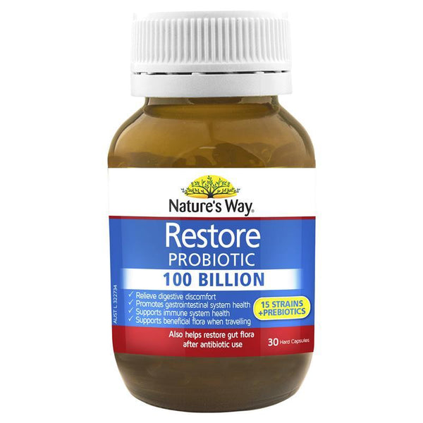 [CLEARANCE EXPIRY: 03/2024] Nature's Way Restore Probiotic 100 Billion 30 Capsules