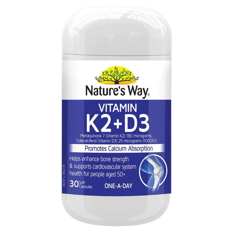 [Expiry: 11/2025] Nature's Way Vitamin K2 + D3 30 Soft Capsules