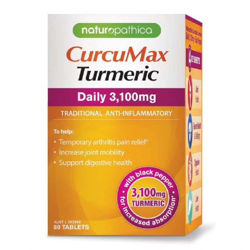 Naturopathica Curcumax Daily Care 80 Tablets 3100mg March 2025