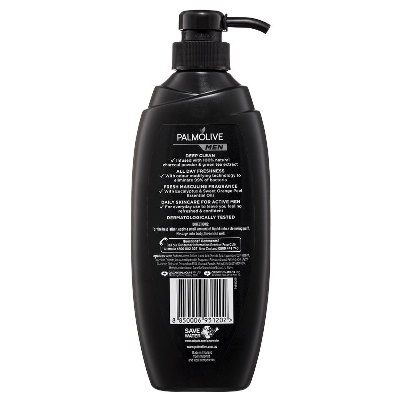 Palmolive Men Body Wash Natural Charcoal Shower Gel 450mL