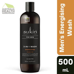 Sukin For Men 3-In-1 Energising Body Wash 500mL