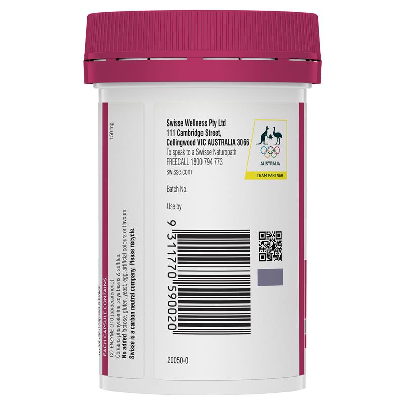 Swisse Ultiboost Co-Enzyme Q10 150mg 50 Capsules February 2026