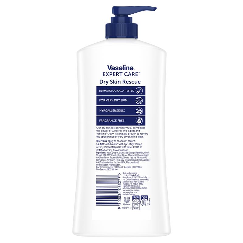 Vaseline Expert Care Dy Skin Rescue Advanced Strength Body Lotion 550mL