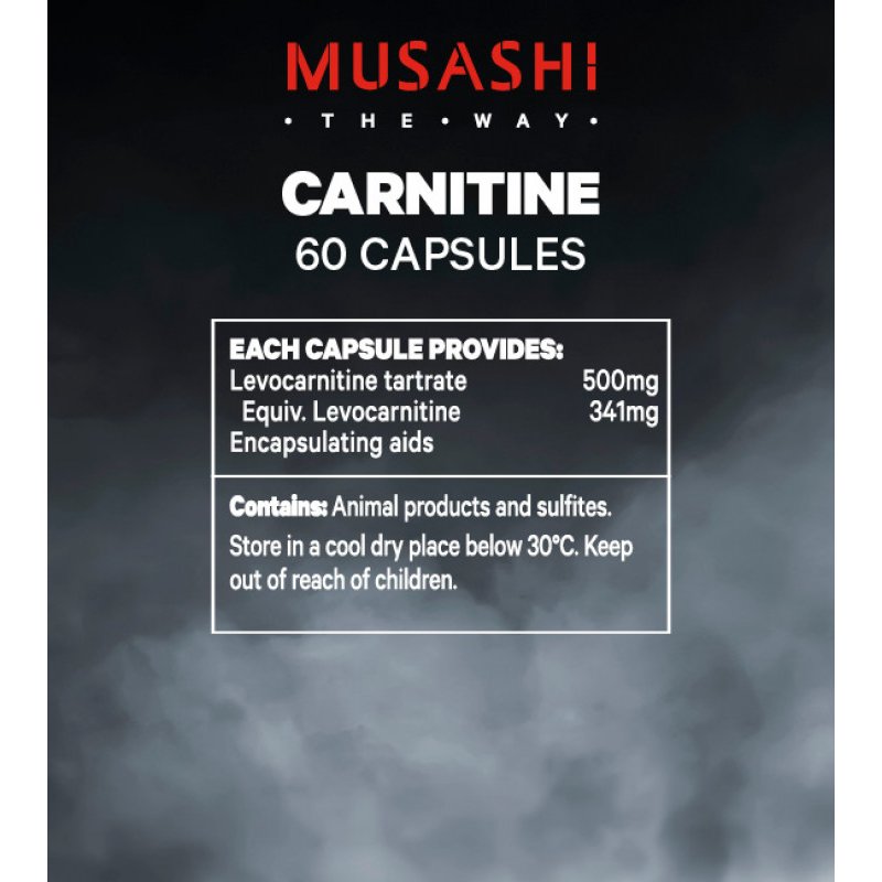 Musashi Carnitine 60 Capsules September 2024