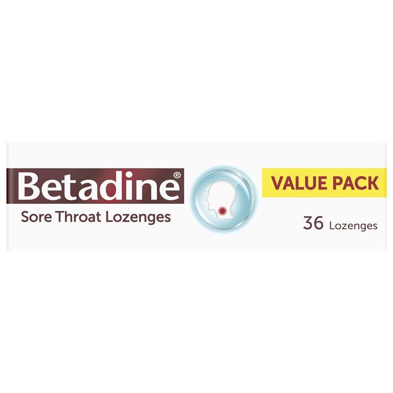 [Expiry: 12/2024] Betadine Sore Throat Lozenges Fresh Menthol & Eucalyptus Flavour 36 Pack