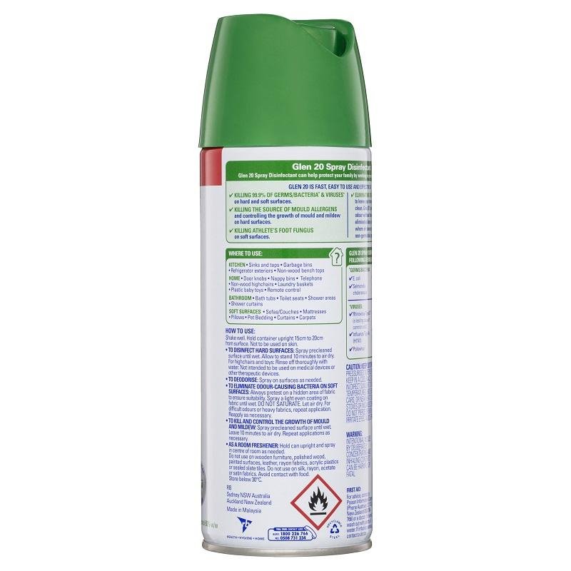 Glen 20 Disinfectant Air Freshener Spray - Citrus Breeze 300g March 2025