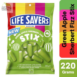 Lifesavers Green Apple Sherbert Fizz Stix 220g [20 February 2024]