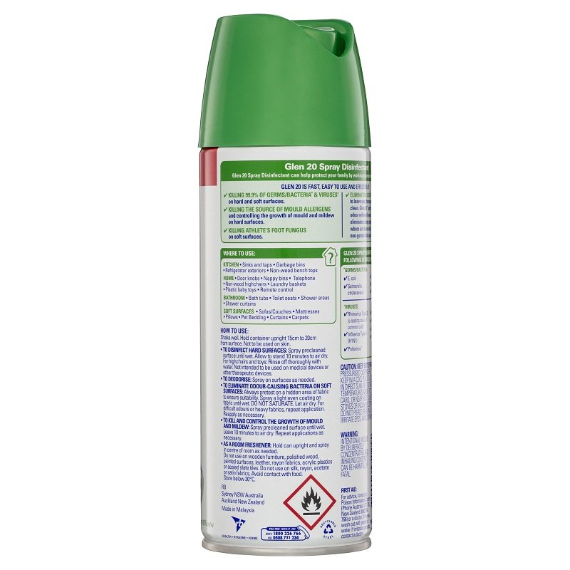 Glen 20 Disinfectant Air Freshener Spray - Original 300g February 2025