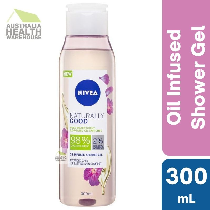 Nivea Naturally Good Rose Water & Organic Oil Enriched Shower Gel 300mL