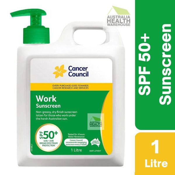 [Expiry: 04/2026] Cancer Council SPF 50+ Work 1 Litre