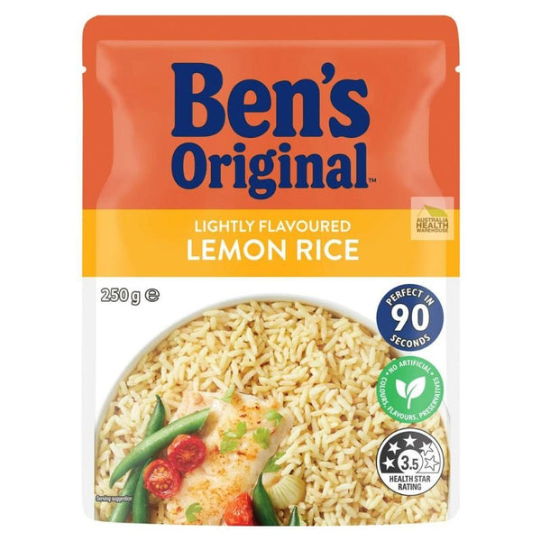 Expiry date: 22/04/2024 Ben's Original Lightly Flavoured Lemon Rice Microwave Rice Pouch 250g