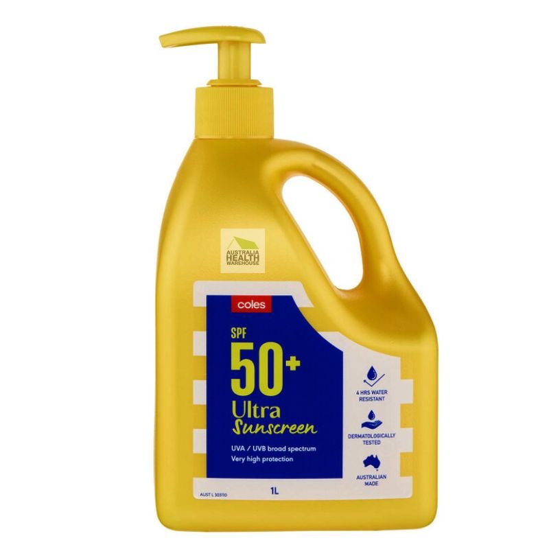 [Expiry: 08/2026] Coles SPF 50+ Ultra Sunscreen Pump 1 Litre