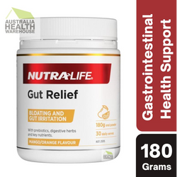 Nutra-Life Gut Relief Mango/Orange Flavour 180g July 2025