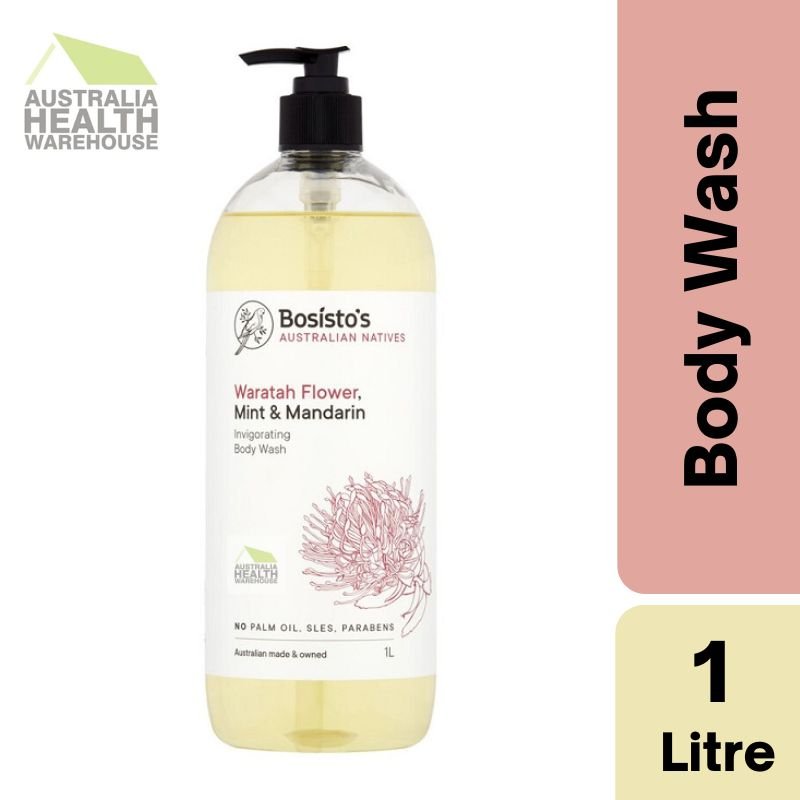 Bosisto's Waratah Flower Mint & Mandarin Body Wash 1 Litre Pump